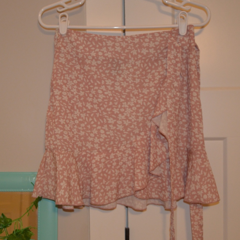 Floral Wrap Skirt in Pink